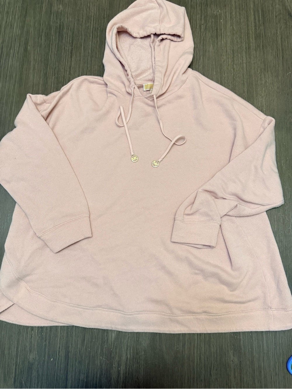 Michael Kors Pale Pink Hooded Knit Pullover